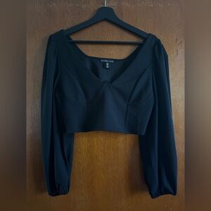 Sincerely Jules corset style crop with 3/4 length sleeves, Size L